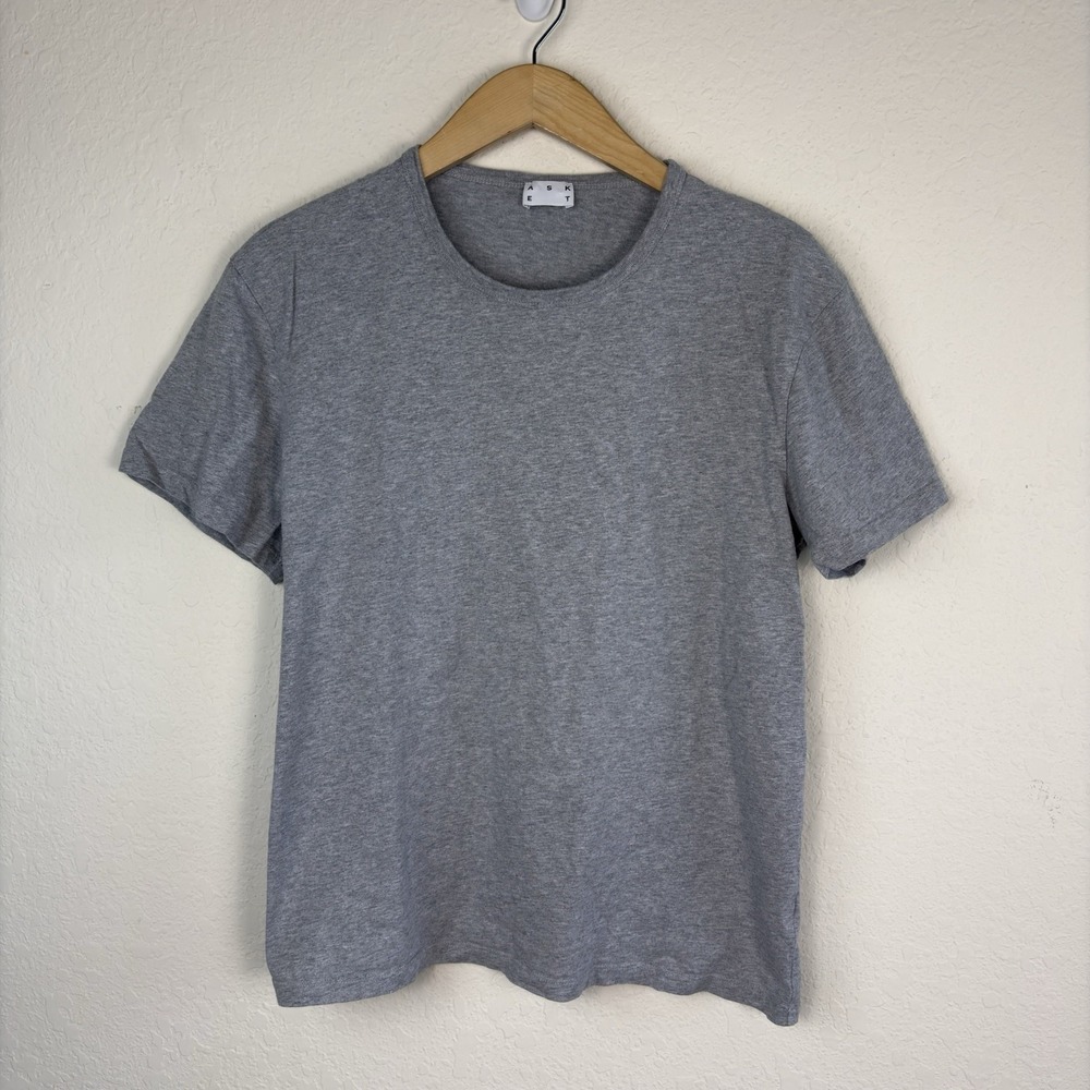 Asket The T-Shirt Organic Cotton Size Large Short Gray Short Sleeve Quiet Luxury